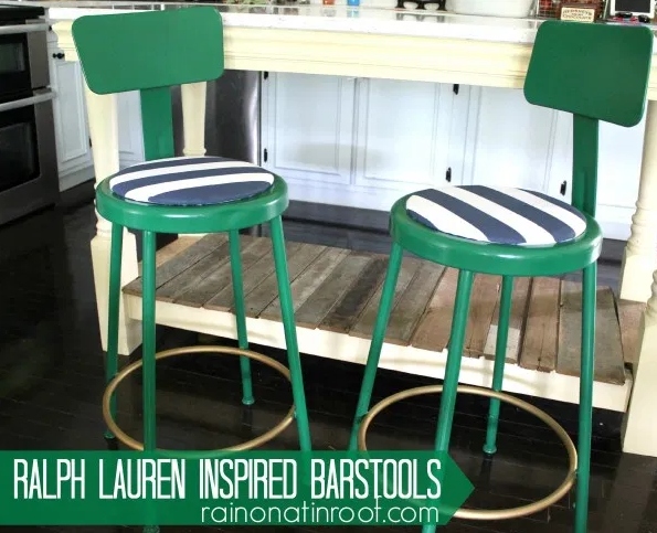 Green bar stools diy