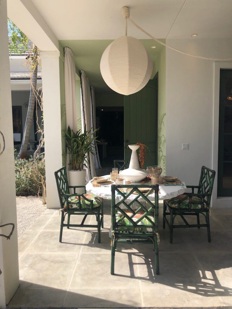 Green chairs for patio