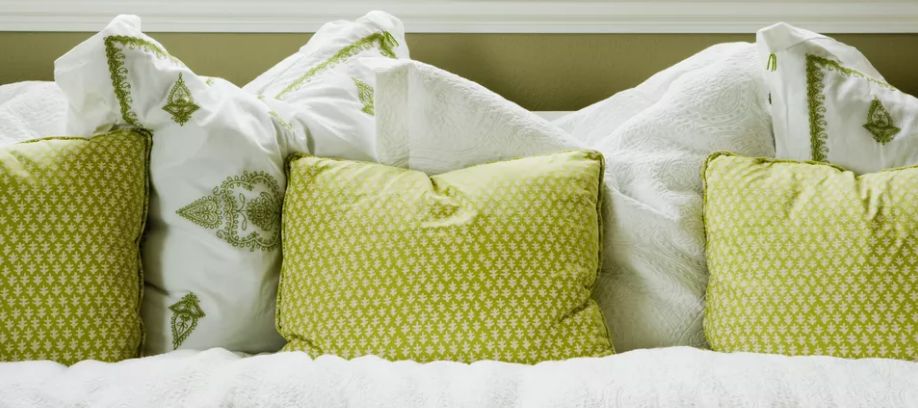 Green pillows decor