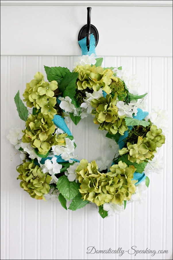 Greens and burlap for wreath