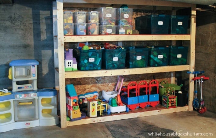 HOW TO MAKE A BASEMENT STORAGE SHELF