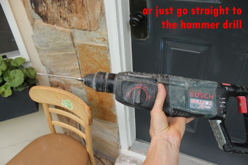 Hammer drill in action