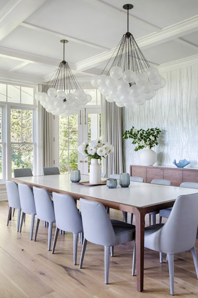 Hamptons Home Decor by Jessica Shaw ​Turett Collaborative dining table for large families