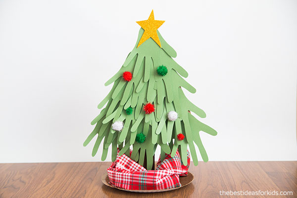 Hand print christmas tree