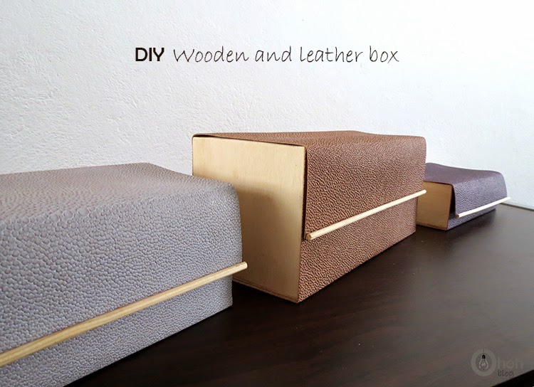 Handmade wood and leather storage boxes