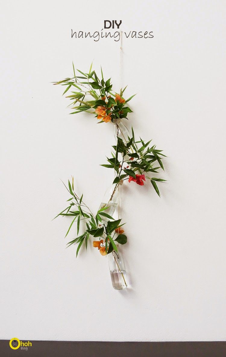 Hanging Wall glass bottle vases