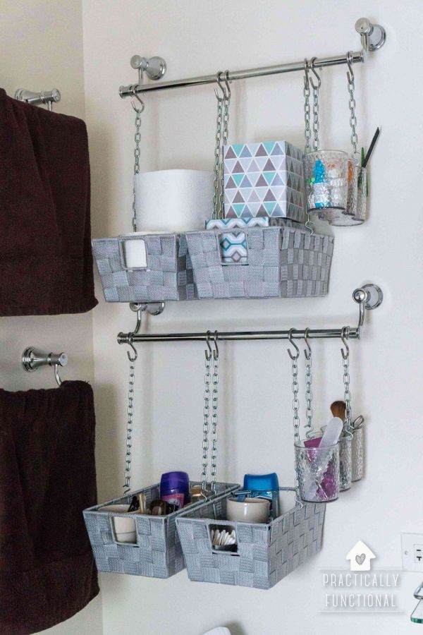 Hanging bins and baskets for storage and organization