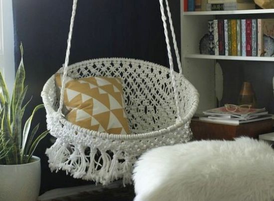 Hanging macrame chair