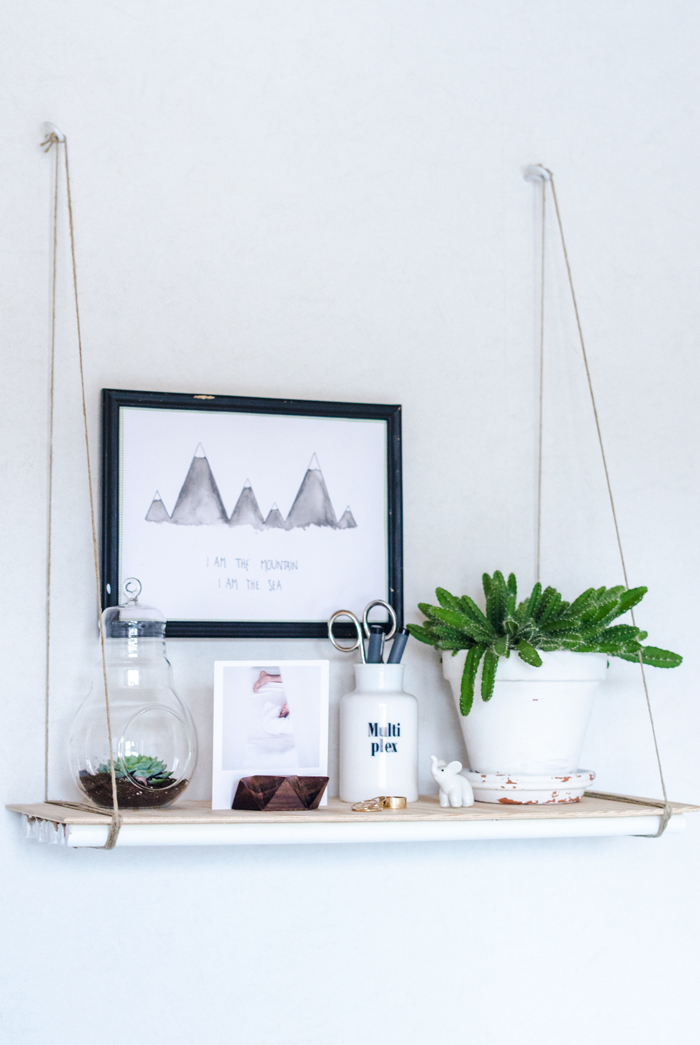 Hanging pvc pipes shelf