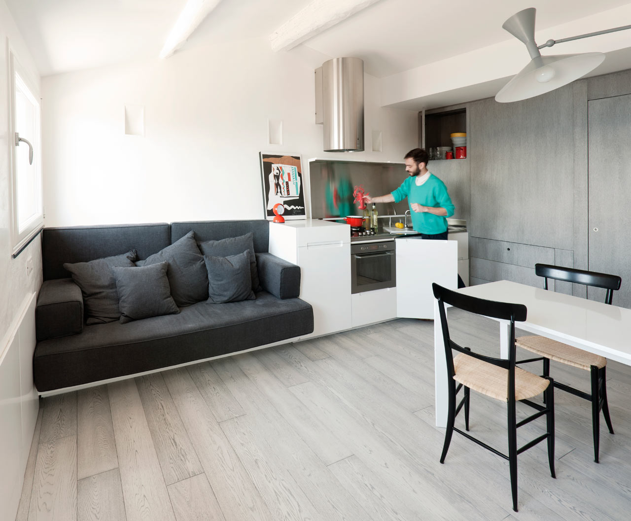 Harbour Attic Apartment by Gosplan compact kitchen