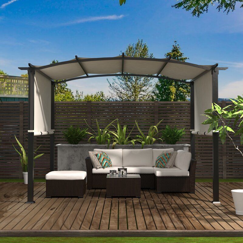 Haslingden 10 W x 8 D Metal Pergola with Canopy