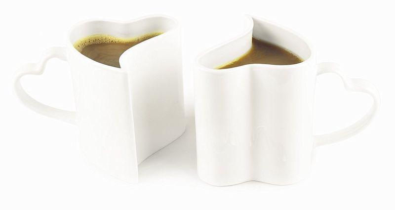 Heart-shaped mugs