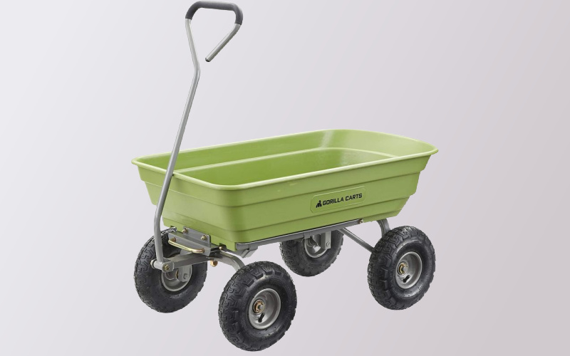 Heavy Duty Poly Yard Dump Cart With Steel Frame