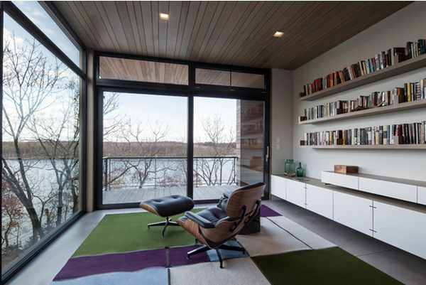Herman Miller Eames Lounge Chair and Ottoman reading nook