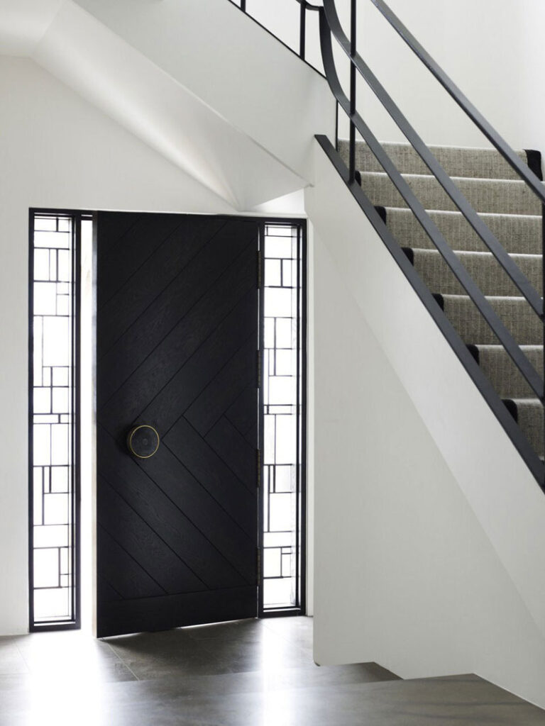 Door With A Herringbone Pattern