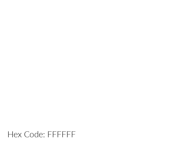 White - Hex Code: FFFFFF