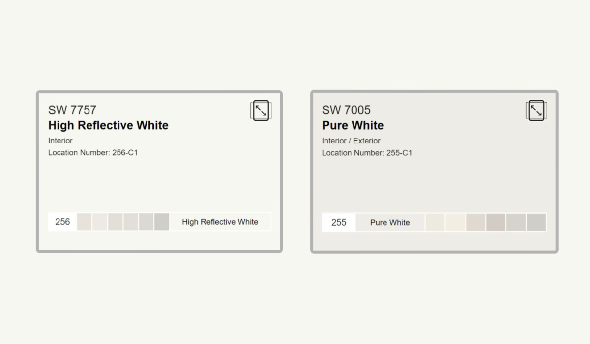 High Reflective White vs. Pure White