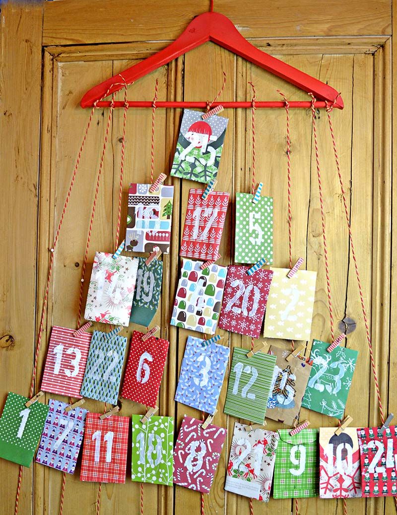 Homemade paper envelope advent calendar