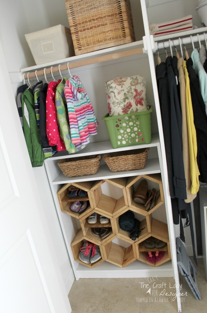 Honeycomb dresser shoe storage