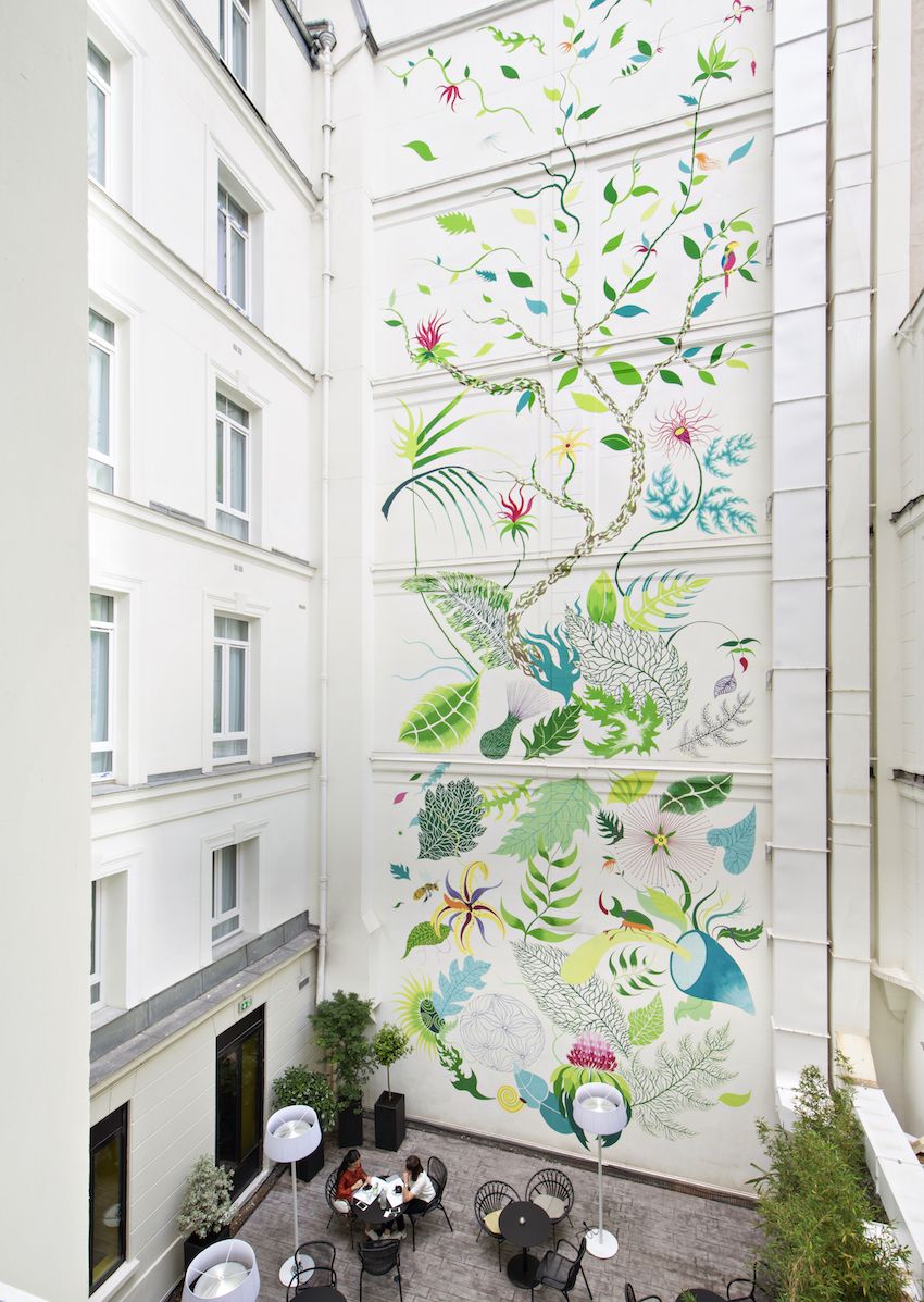 The courtyard is a breath of fresh air in the bustling city.