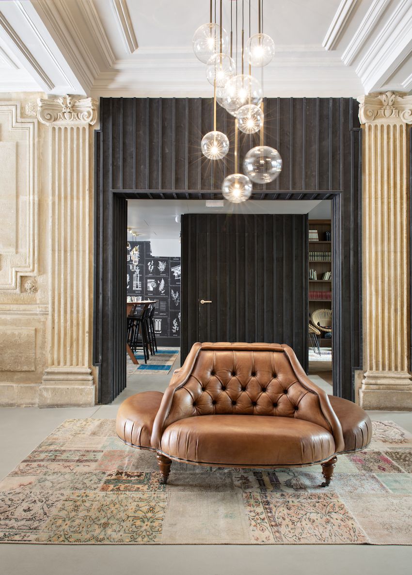 The carriage entrance is now a grand lobby.
