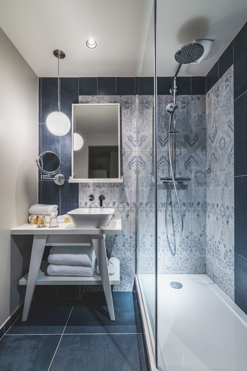 The full shower is very spacious.