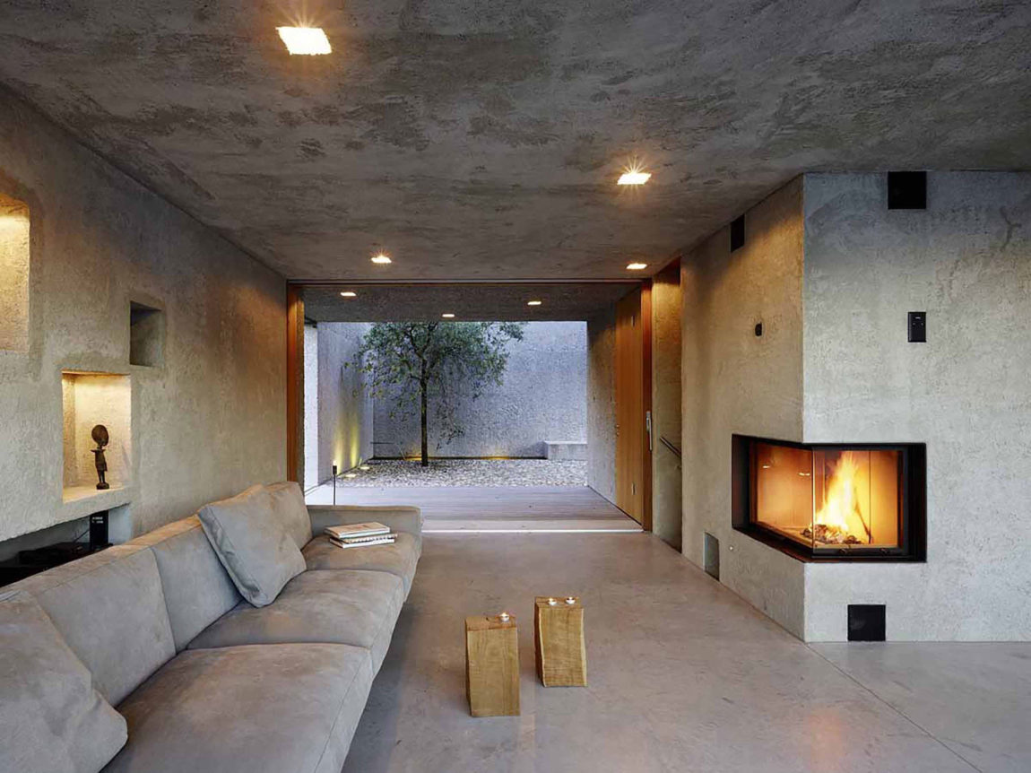 House in Brissago by Wespi de Meuron Romeo architects Corner Fireplace