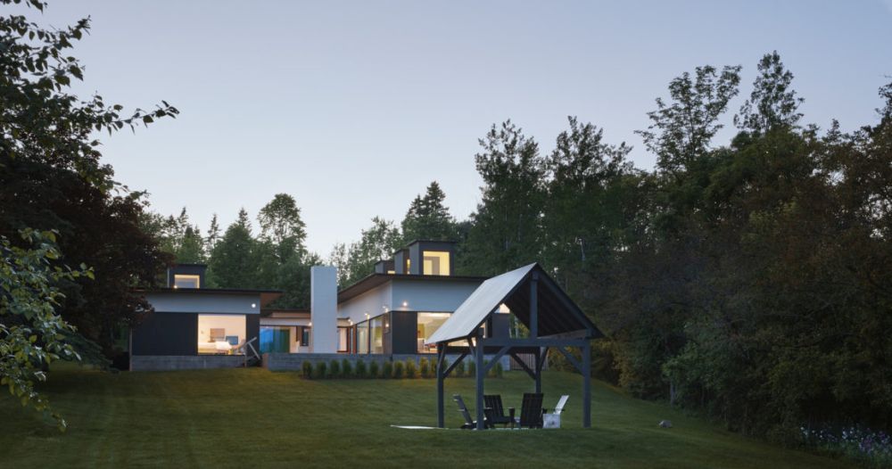 House with Open Doors - small backyard pergola seating