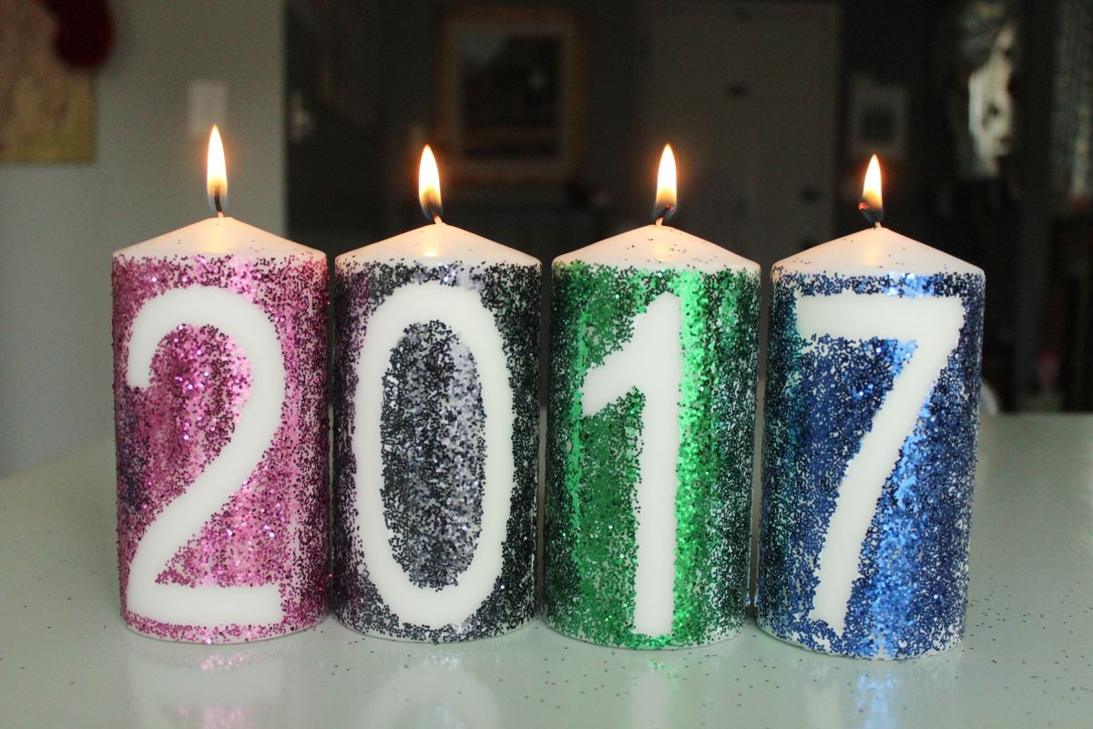 How To Make Candles for New Years with Glitter