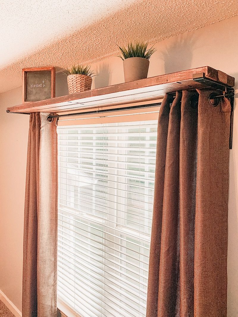 How To Make a Curtain Rod Shelf Combo