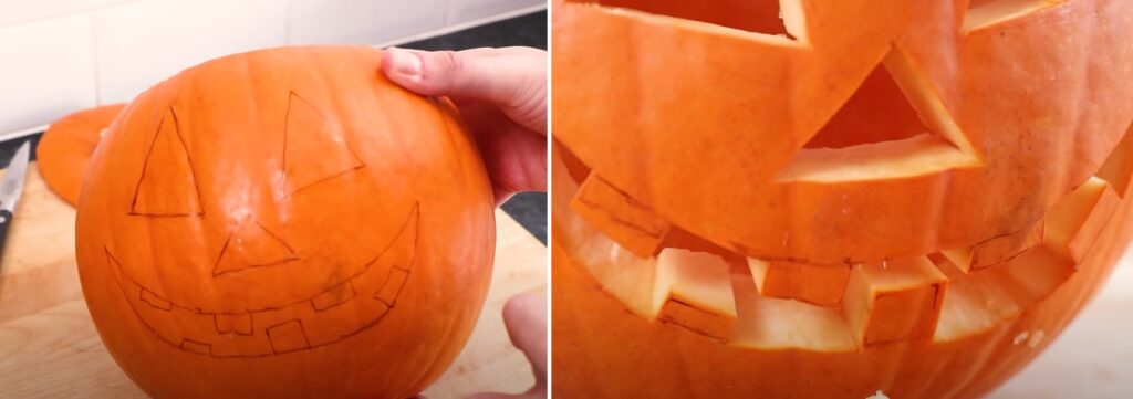 How do you carve a simple pumpkin face