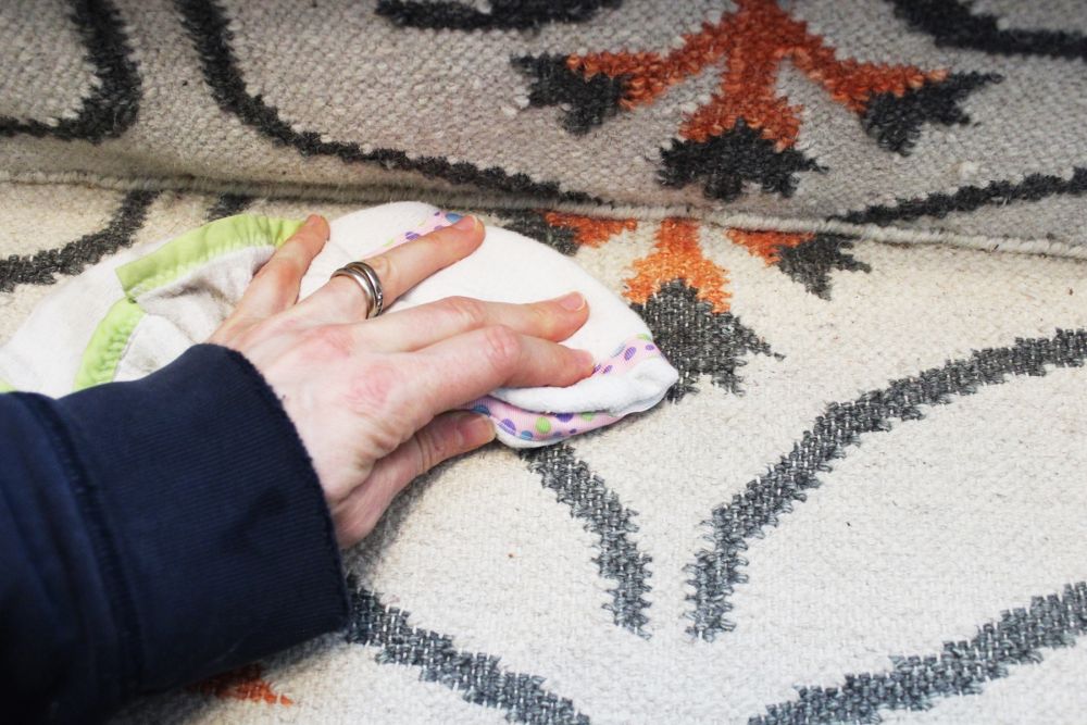 How to Clean Area Rugs blot it as it dry