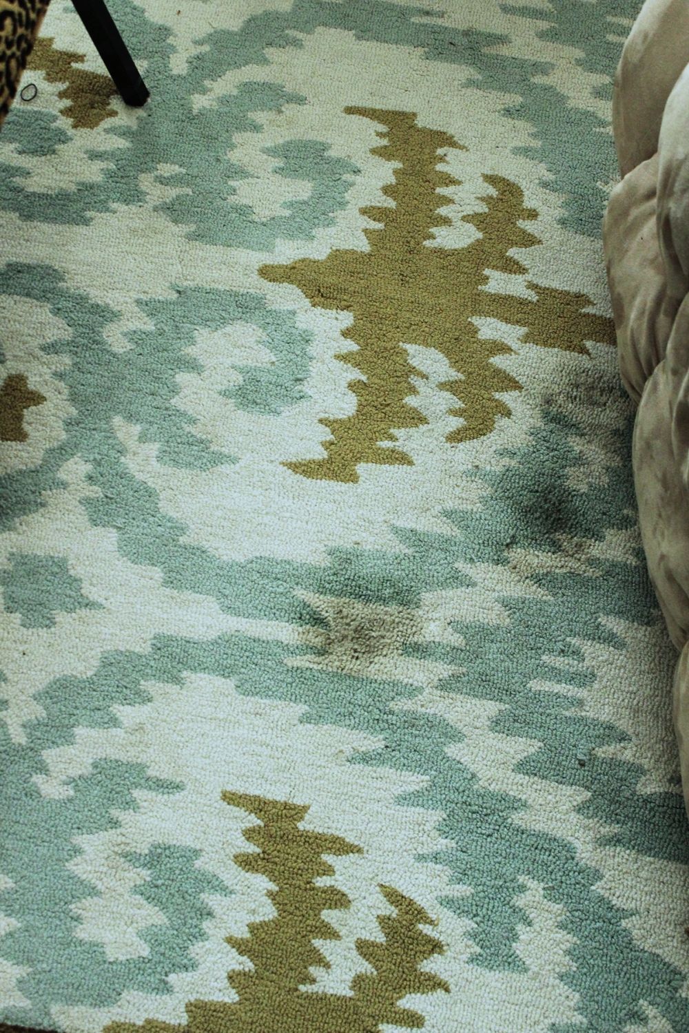 How to Clean Area Rugs blotting the section as dry as possible