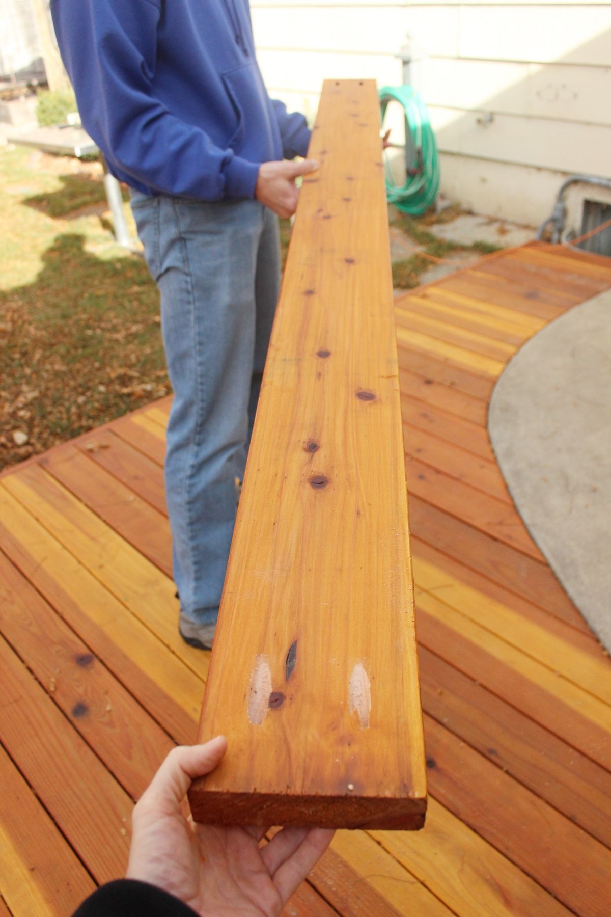 How to Install Modern Pergola Rafters Without Brackets - drill pocket holes