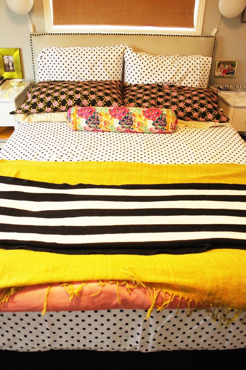 How to Make a Bed subtle repetition of the stripe theme