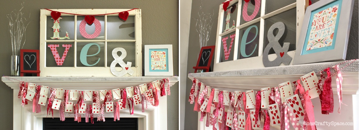 How to decorate a fireplace mantel for Valentines day