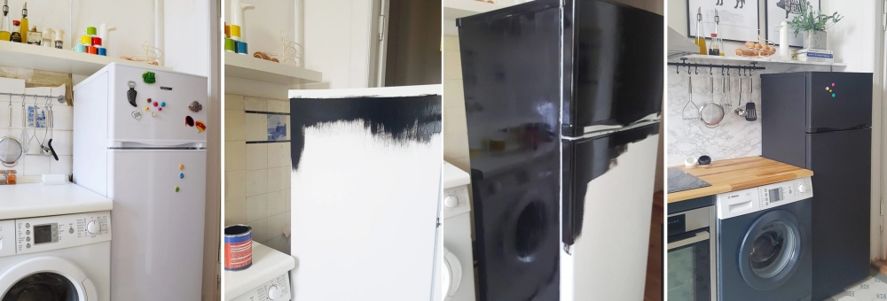 How to paint black the refrigerator