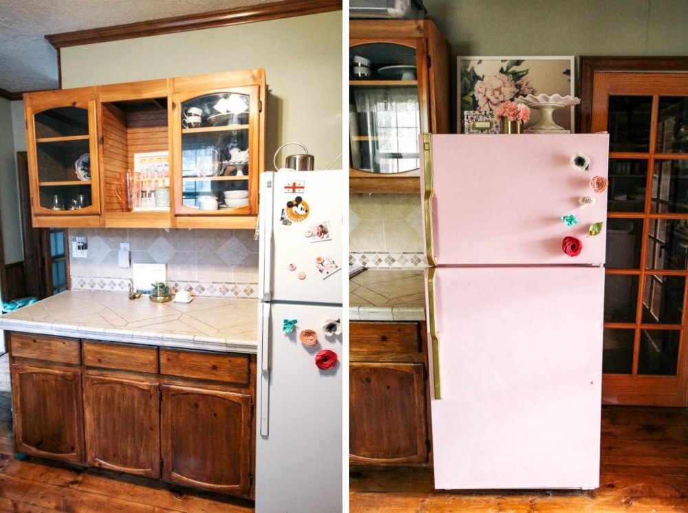 How to paint pink the refrigerator