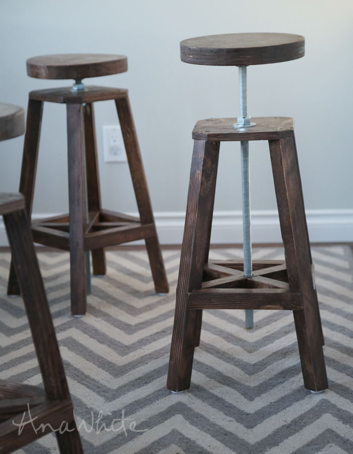 Industrial Adjustable Height Bolt Bar Stool