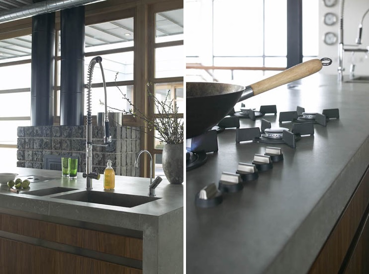 Industrial Cement Countertop Kitchen