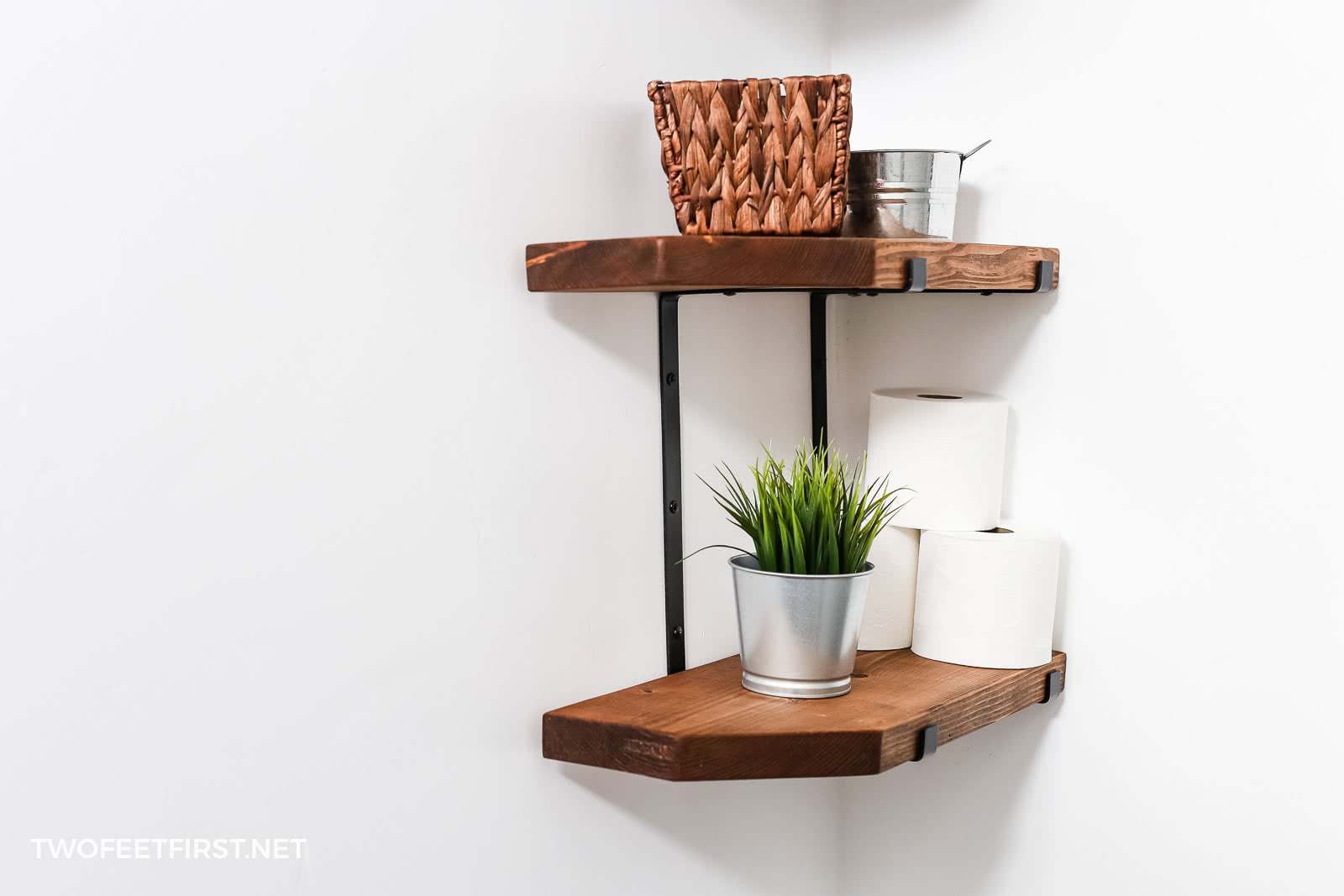 Industrial Farmhouse Corner Shelves