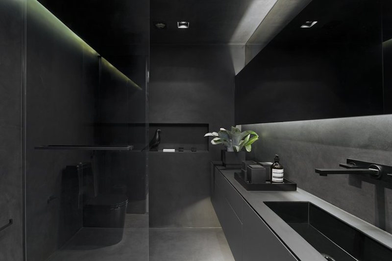 Industrial Sao Paulo loft bathroom vanity