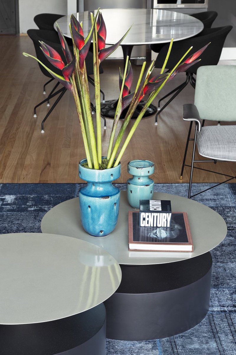Industrial Sao Paulo loft blue vases