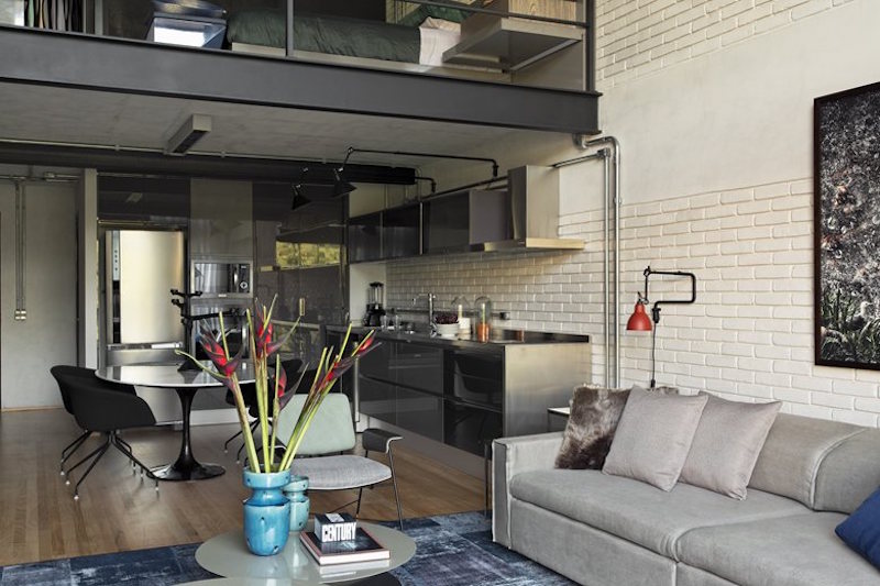 Industrial Sao Paulo loft mezzanine