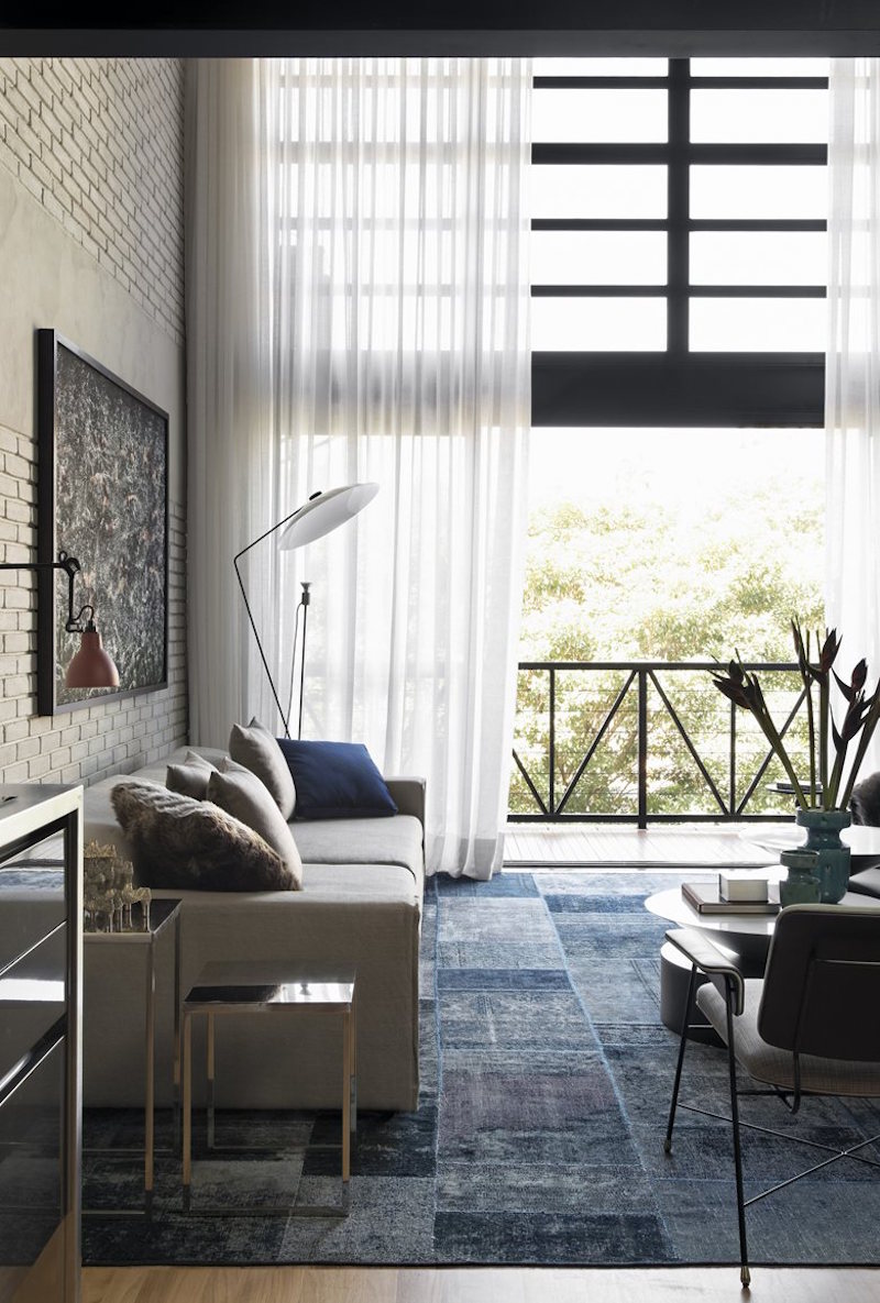 Industrial Sao Paulo loft sofa and window