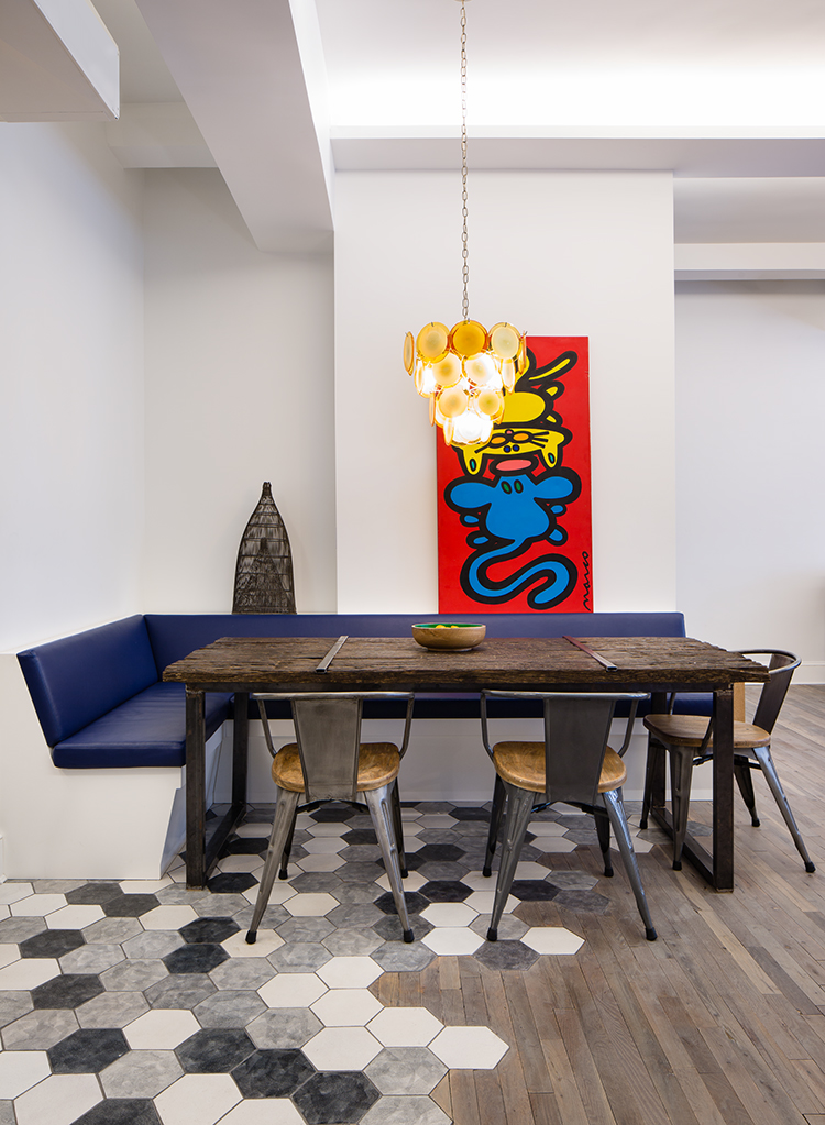 Industrial Tolix chairs for dining area