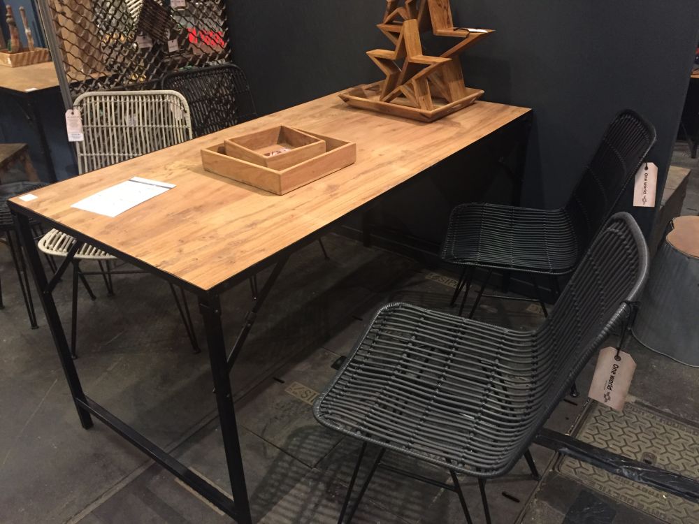 Industrial dining table for small spaces