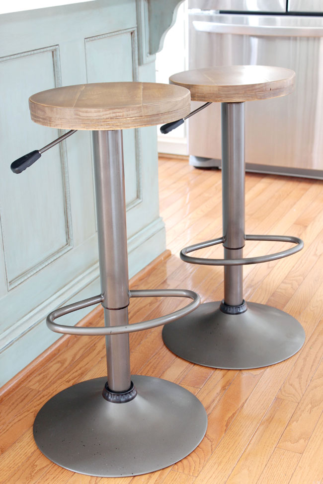 Industrial makeover bar stools