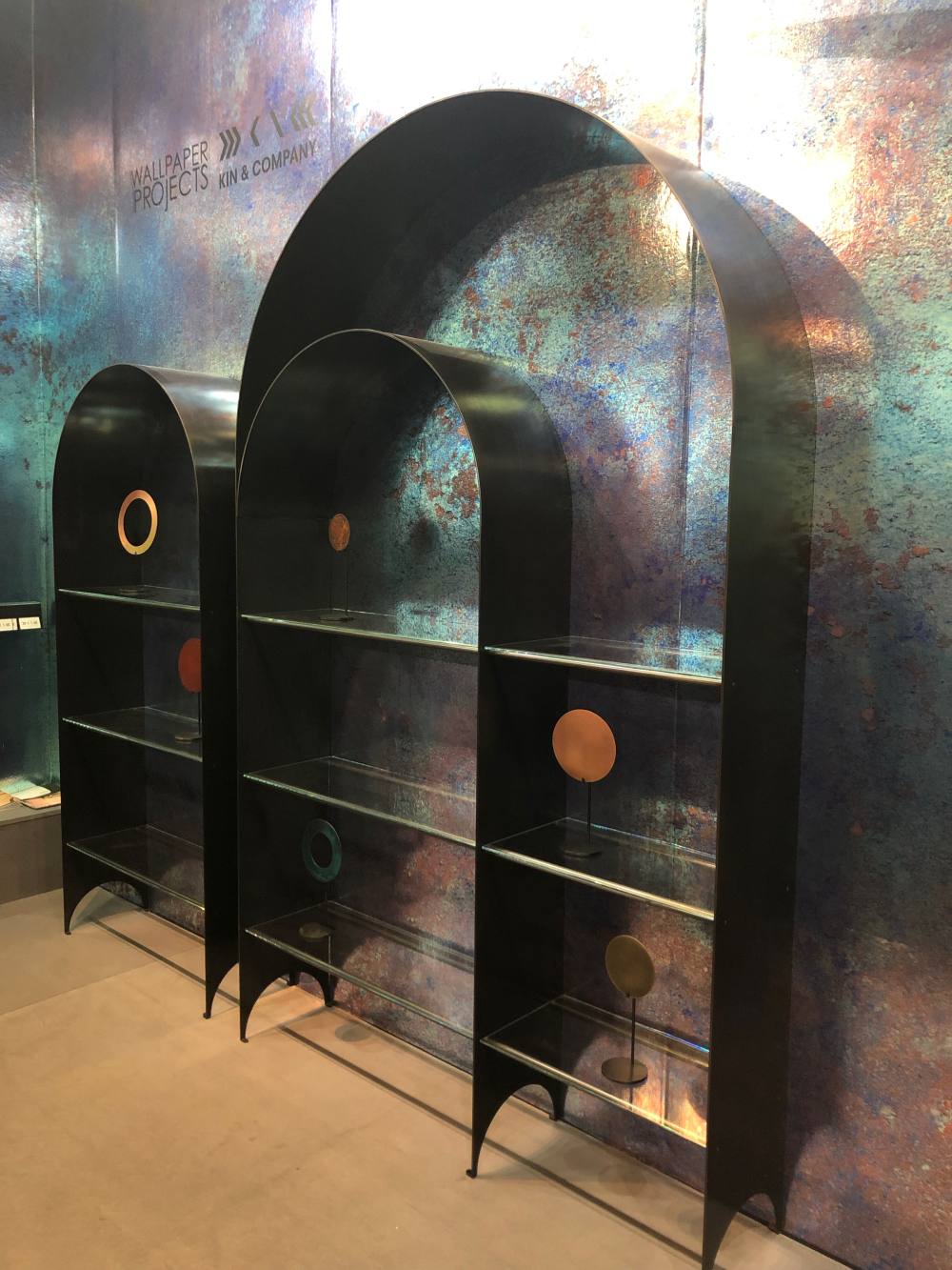 Industrial wall standing shelves