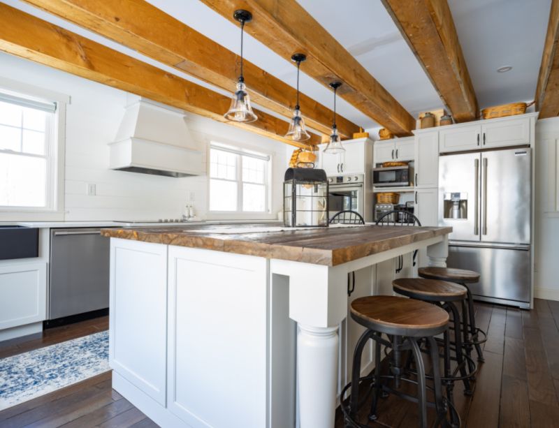 shiplap backsplash in kitchen
